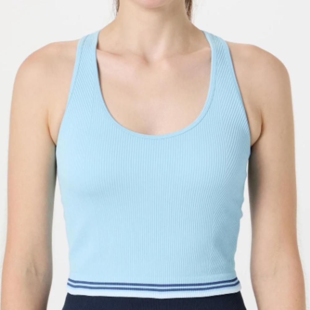 Wilson Brami ? ribbed tank red with blue trim Small S - Picture 4 of 7